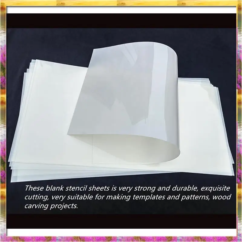 ABSU لآلات القطع المتوافقة، 10 عبوات مكونة من 12 بوصة × 24 بوصة 7.5 مل/0.19 مم أوراق استنسل مايلر فارغة وشفافة