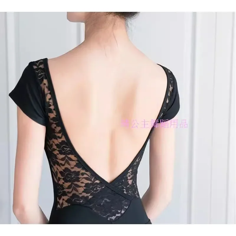 

customized ballet dance costume jumpsuit adult practice lace figure women's dormitory guest costume black leotard gymnastics