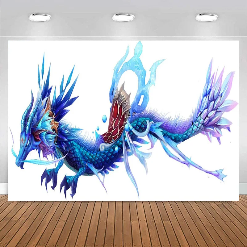 Colorful Eastern Dragon Tapestry Photography Background Backdrops  Wall Art Decoration Banner for Bedroom Living Room Dorm Party