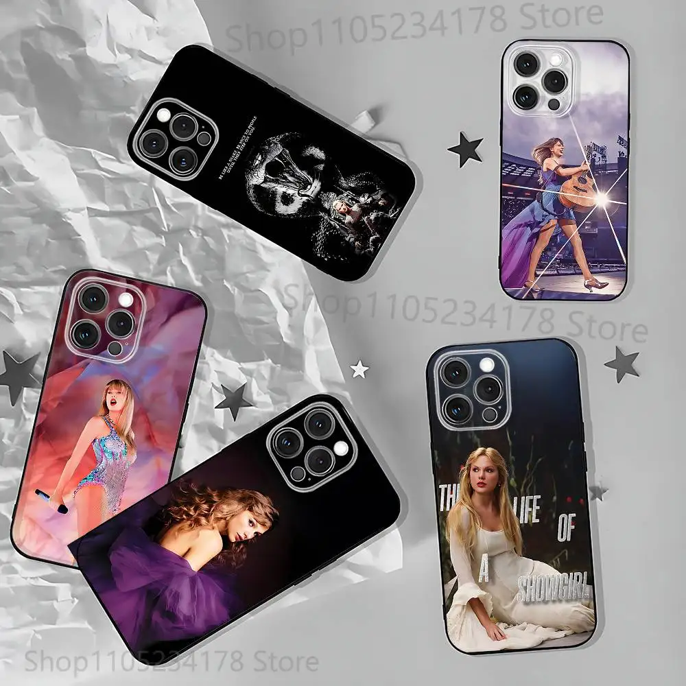 

Singer T-S S-SHOWGIRL Black Soft Case For iPhone 17 13 14 15 11 16 12 Pro Max Pro Max Plus E Air Mini Phone Cover Shell