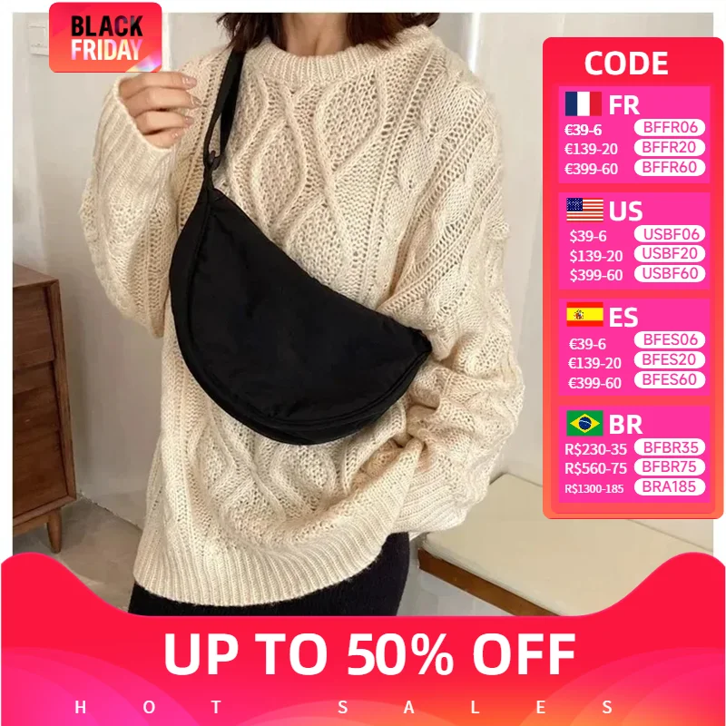 

Casual Nylon Hobos Chest Bag Underarm Crossbody Bag For Women Students Shoulder Cross Body Bag 2024