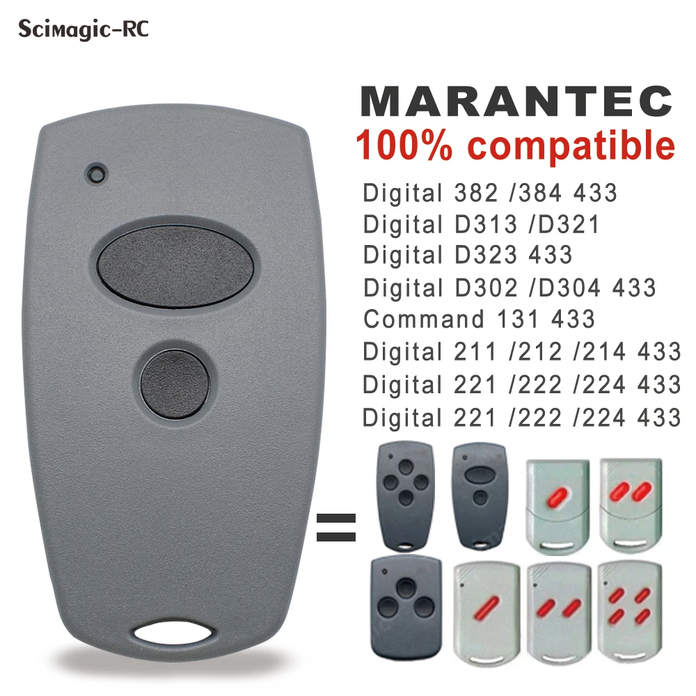 4 Styles Marantec 433 mhz Digital D302 D304 D382 D384 Compatible Garage Door Remote Control Opener