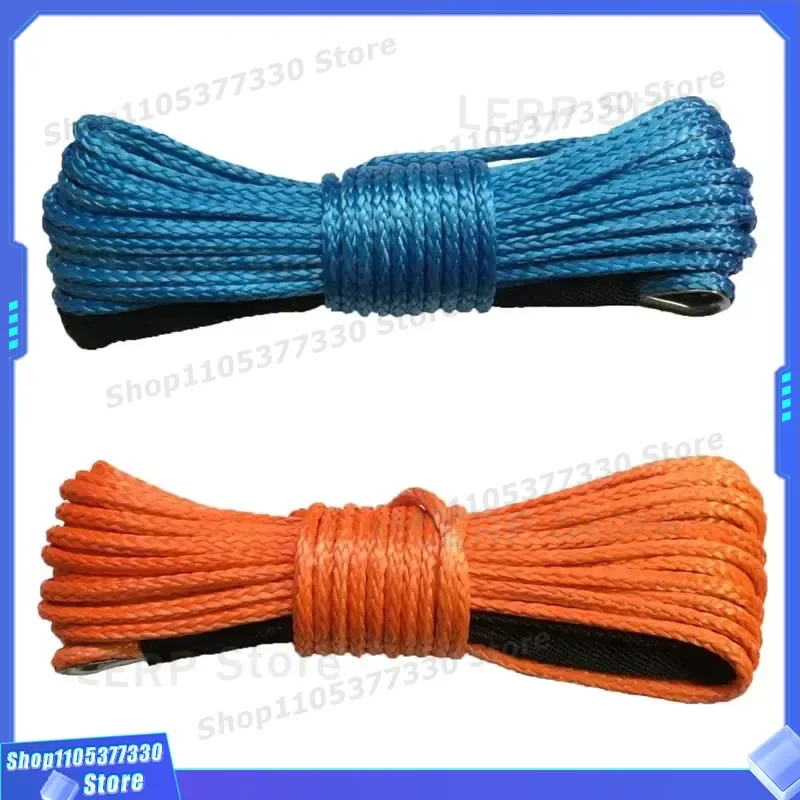 12mm UHMWPE Fiber Winch Rope High Strength Synthetic Traction Cable Woven Design for Off Road Recovery Heavy Duty Tow Line