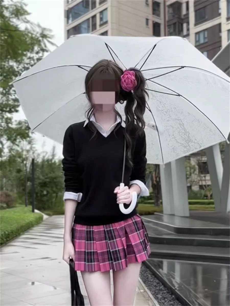 

Японский вязаный свитер Sle College Preppy Long Sve orm Top V-Ne, комплект футболок для молодых женщин 8-25 лет