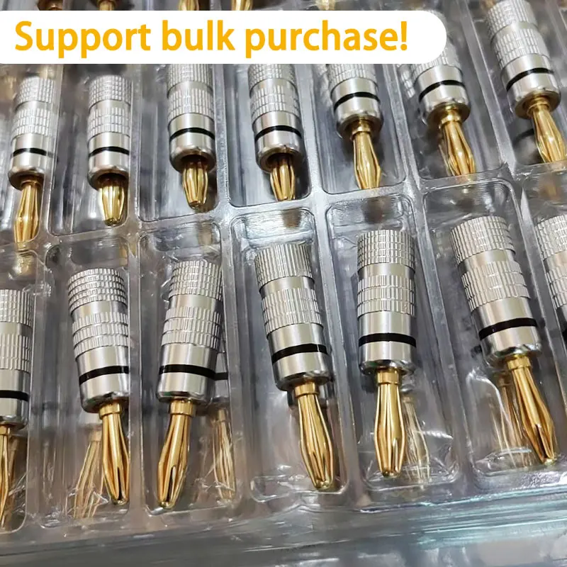 

4mm Banana Plug Gold-Plated Right Angle 90 Degree Video Speaker Adapter Audio Banana Connectors