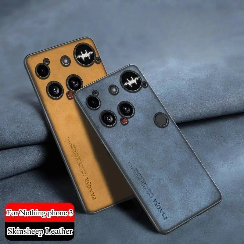 

Case For Nothing Phone 3 Luxury Leather sheep Skin Feel Back Cover For Nothing Phone 3 Simple Shockproof Bumper Funda
