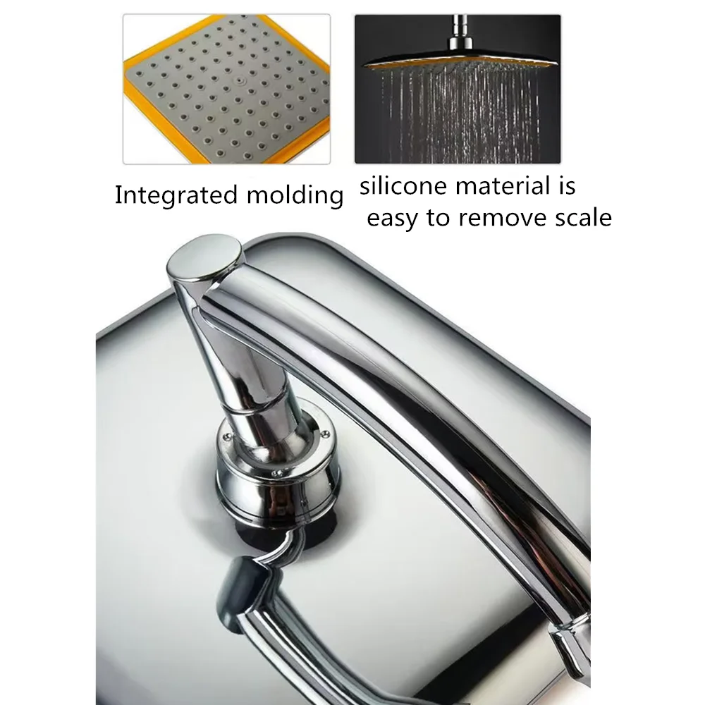 9 Inch Rotate 360 Degree Bathroom Rainfall Shower Abs Chrome Water Saving Shower Extension Arm Hand Held Shower Thin
