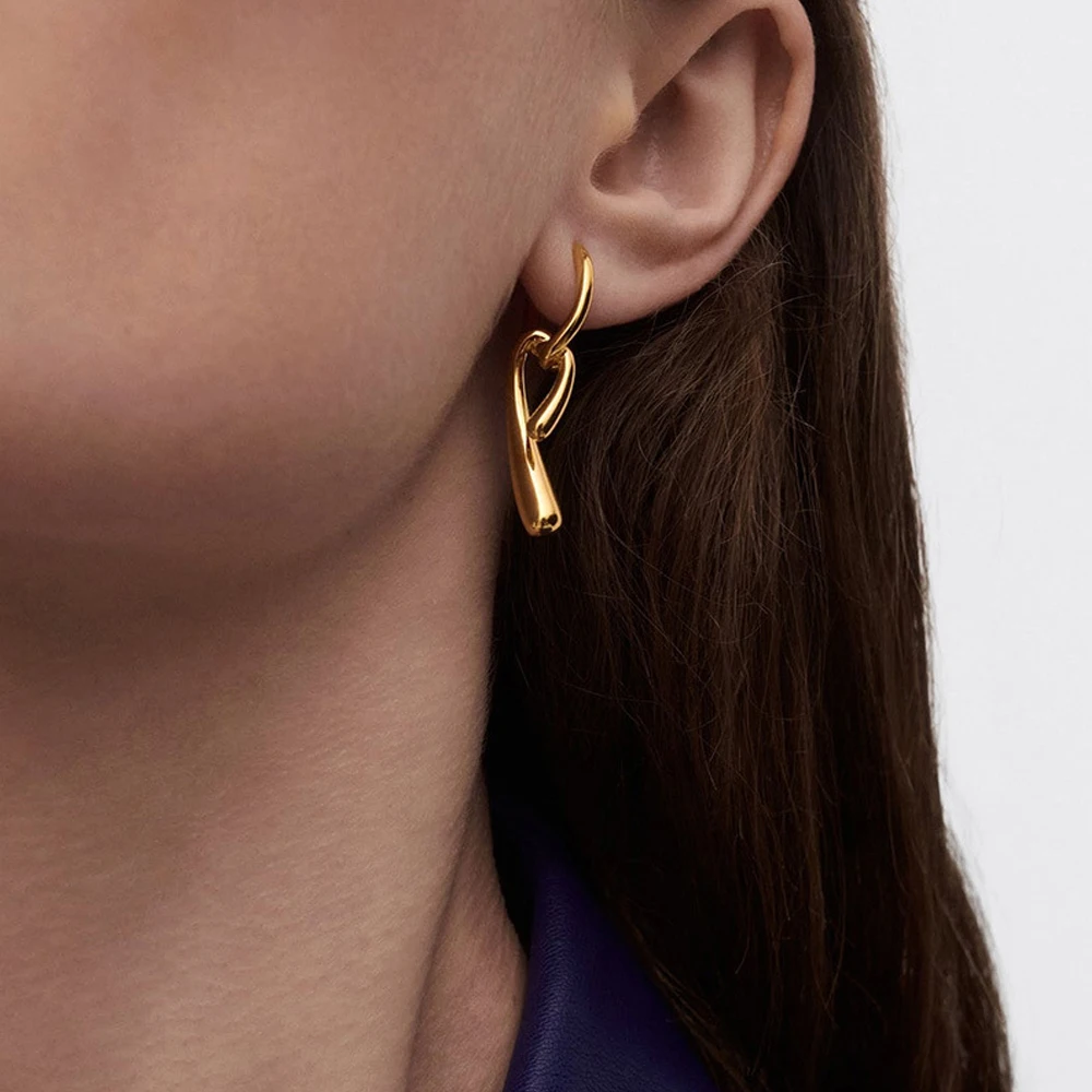 ENFASHION Aretes De Mujer Irregular Knot Earrings For Women's Brass 18K Plated Gold High Street Fashion Jewelry Gift E251792