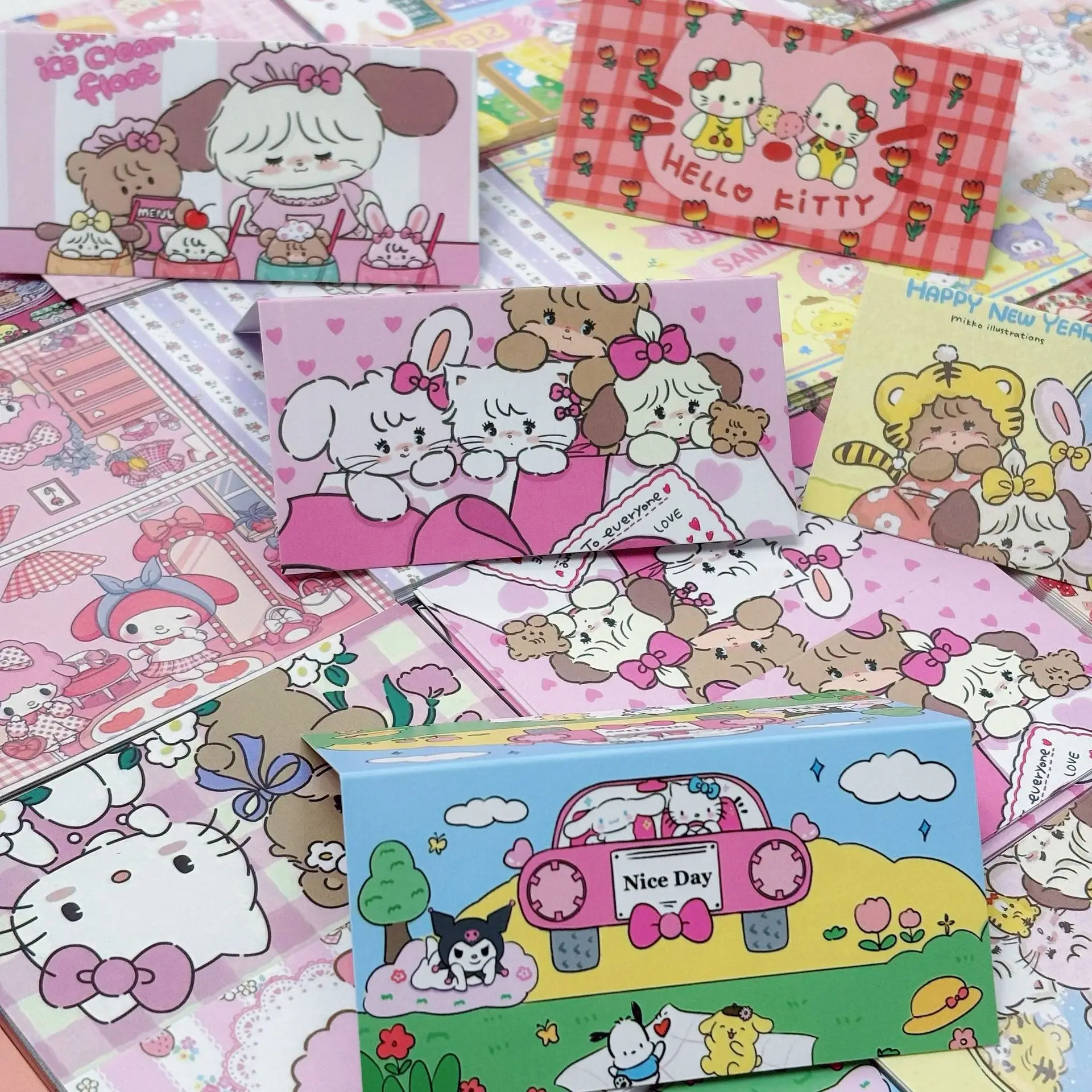 Cartoon Sanrio Pattern Card Packaging Packaging Materials Folding Card Cartoon Mixed Biscuit Rope Small Gift Packaging