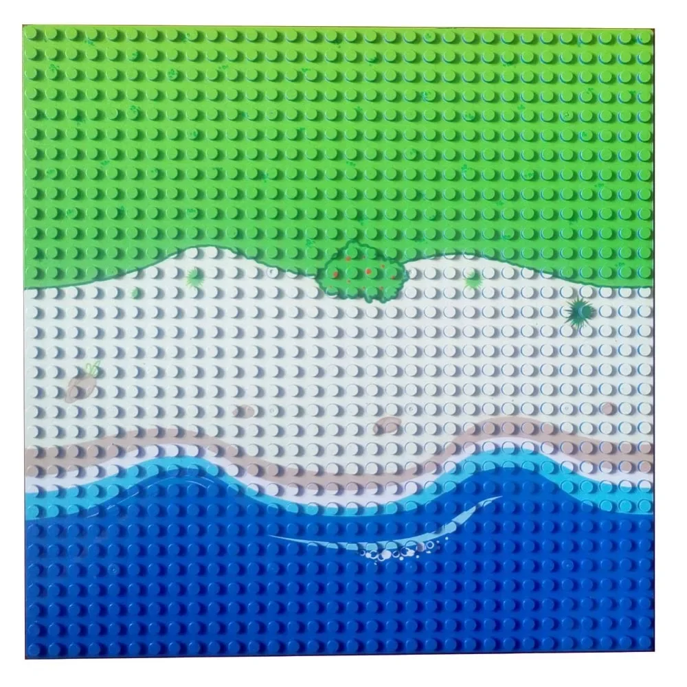 Sea Island Baseplate 32x32 Small Dot Building Block Seabeach Base Plate Long Beach Toys Bricks Plastic Parts