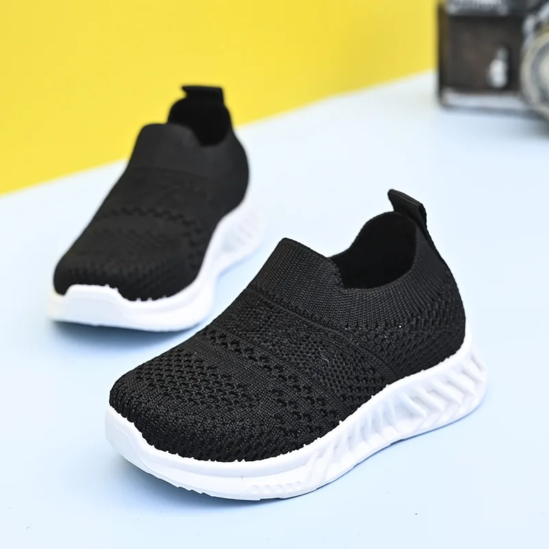 

Boys' Shoes Flying Woven Single Mesh Breathable Sports Shoes 2021 New Spring and Autumn Mesh Slip-on Children's Tide Mesh Shoes