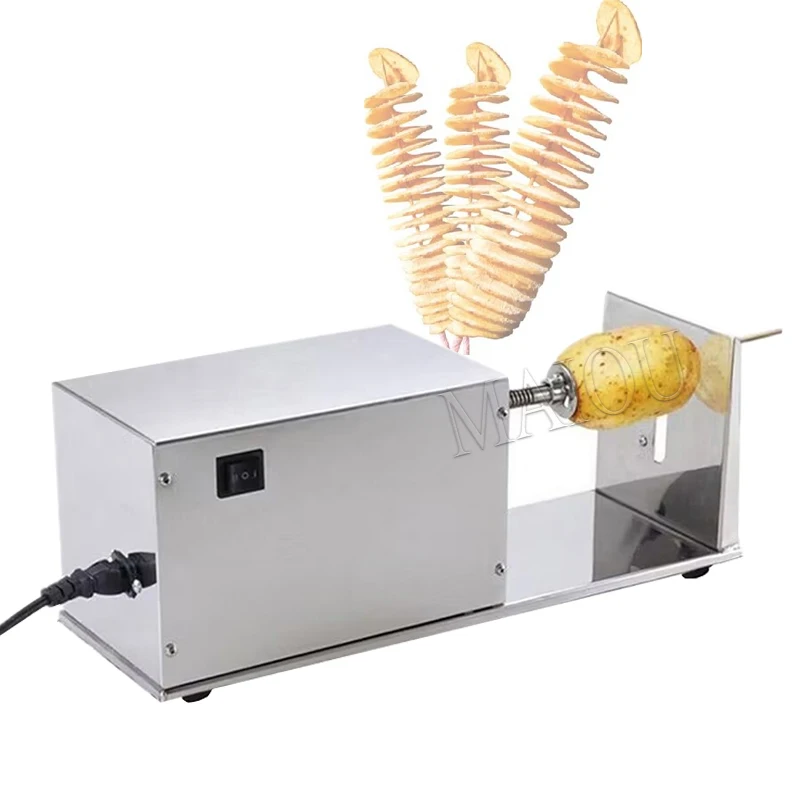 Máquina cortadora de patatas Tornado, máquina eléctrica de corte en espiral, picadora, cadena de Chips de patata giratoria, torr
