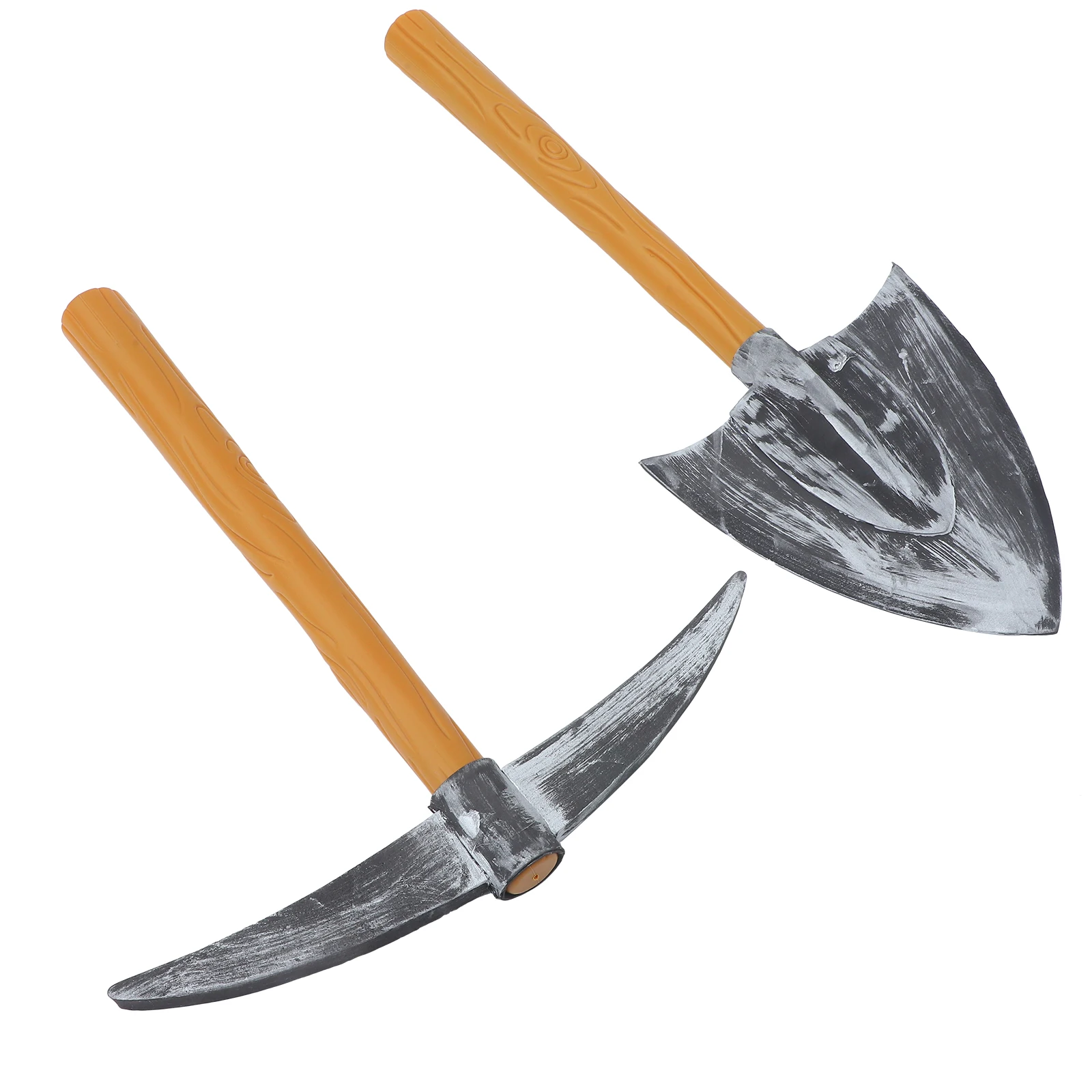 

2Pcs Decorative Pickaxe Spade Prop Sturdy Plastic Sponge Blend Ideal for Party Event Stage Performance Photo Shoot Festival