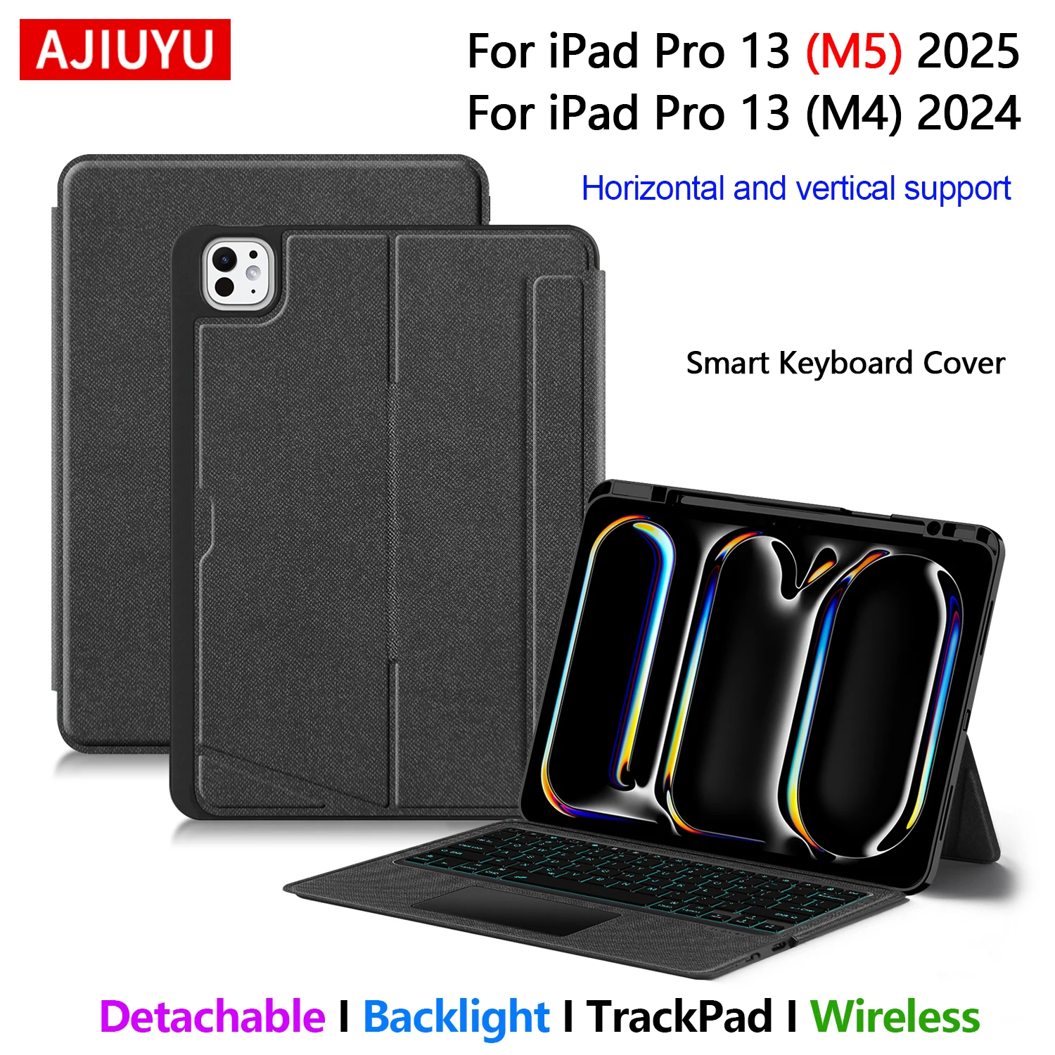 

Detachable Keyboard Case For iPad Pro 13 M5 M4 13 Inch 2025 2024 Pro 13" M4 M5 Case Magic Smart Touchpad Keyboard Cover Backlit