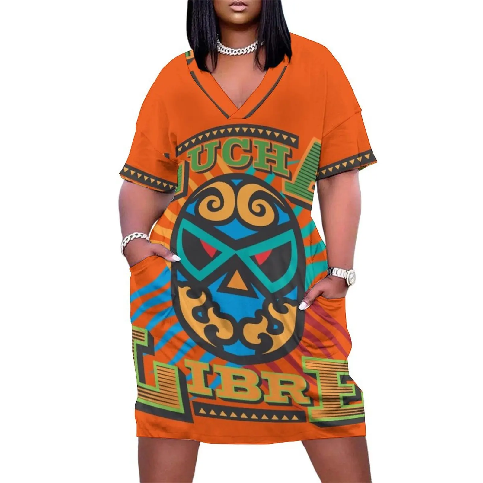 

Lucha Libre Loose Pocket Dress womens dress summer outfits for women 2024