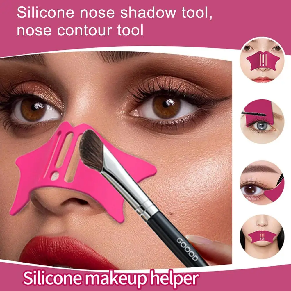 Silicone Nose Shadow Tool Nose Contour Tool Multifunctional Eyeliner Assist Eyelash Extension Pads Makeup Helper Makeup Tools