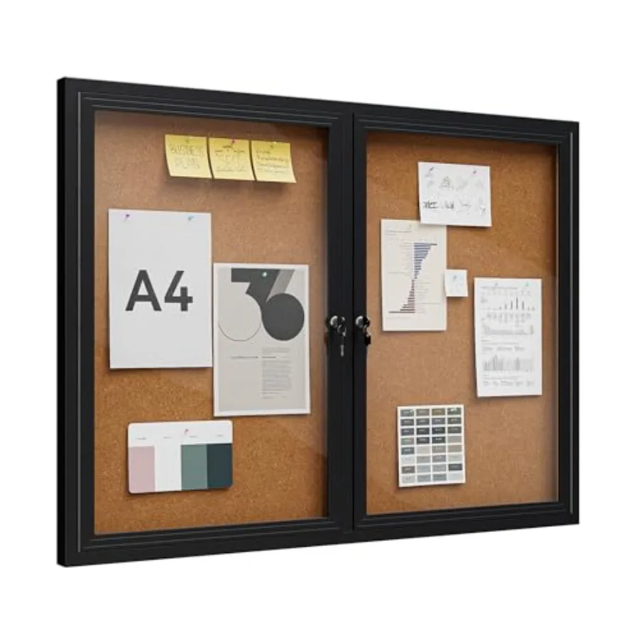 

Наружная настенная доска объявлений 48x36 дюймов с замком, влагостойкая, с алюминиевой рамой и пробковой доской, модель A