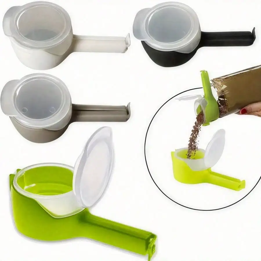 1 Piece of Food Sealing Clip with Dumping Port, Suitable for Food, Potato Chip Bags Plastic Lid Food Clip Used for Kitchen Food - Detail 1