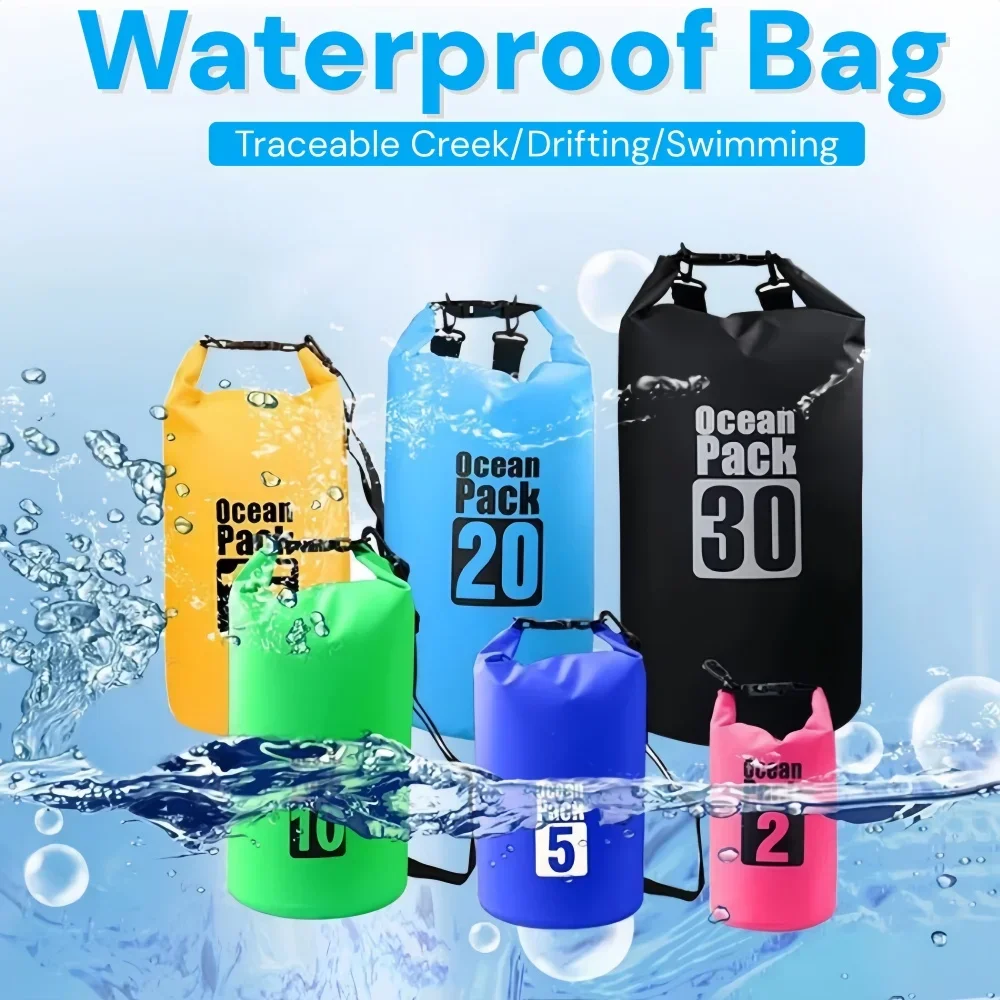 Waterproof Floating Dry Bag 500D,Roll Top Beach Swimming Dry Sack Backpack,Gear Storage for Kayaking Boating Camping Outdoor