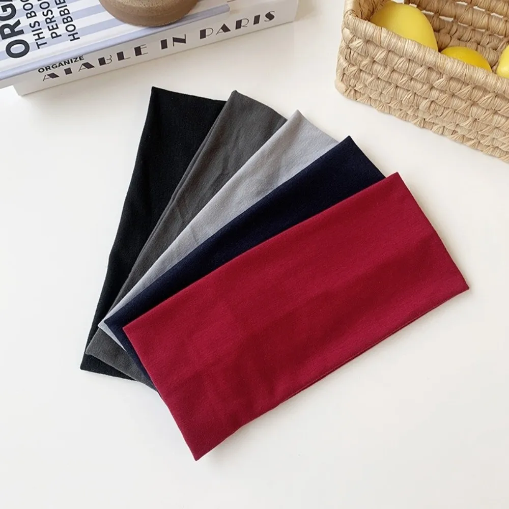 Hair Accessories Cotton Wide Headband Soft Fabric Wash Face Casual Headband Solid Color Yoga Headband Yoga