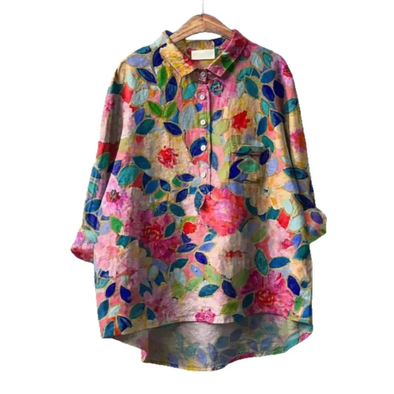 

Foreign Trade Amazon Independent Station Summer Ladies European and American Trend Digital Printing Long Sleeve Pullover Shirt