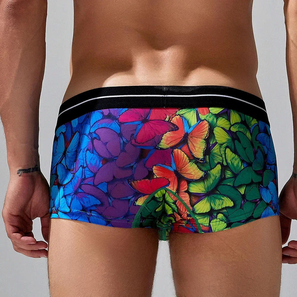 2024 New Arrival Men Underwear Vintage Breathable Underpants Printed Beach Style Boxers Low Waist Fashion Briefs For Male