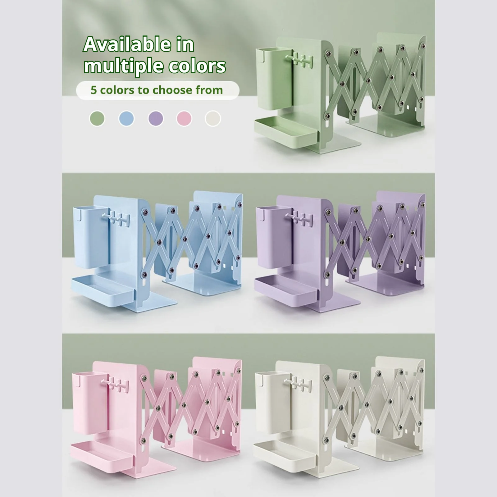 Stationery Storage Rack Scalable Metal Storage Rack For Books Notebook Pencil Marker Pen Student School Stationery Storage Rack view 5