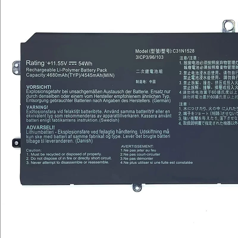 CP Laptop Battery 0B200-02080100 C31N1528 11.55V/4545MAH 54WH For ZenBook Flip UX360 UX360C UX360CA UX360CA-C4008T Series
