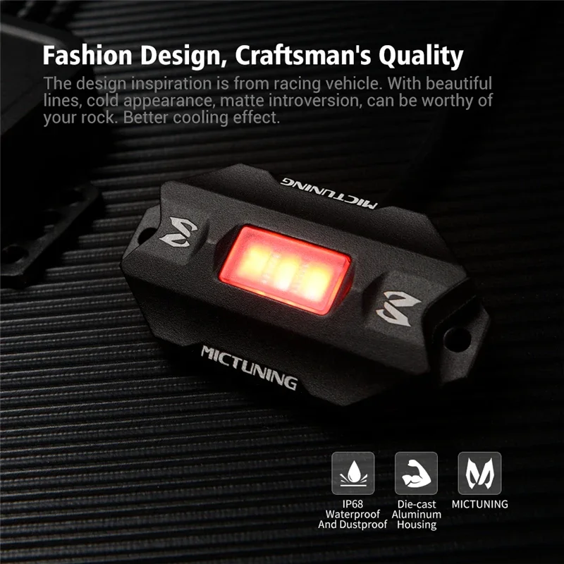 MICTUNING C1 8-Pods RGBW Pod Lights with Music Sync, App Control & Waterproof Design - Multi-Color Underbody Glow for ATV SUV