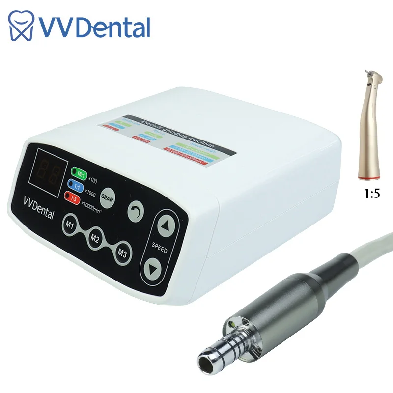 

Dental Equipment Electric Motor Handpiece Machine Sanding Dental Motor Unit with 1:5 Handpiece Light Contra Angles for Dentist