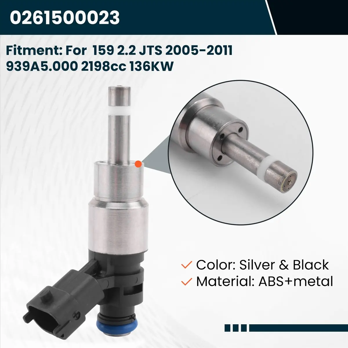 #44T Automotive Parts & Accessories,Fuel Injector for Alfa Romeo 159 Brera Spider 939 2.2 JTS 136KW 05-11 (Silver & Black)