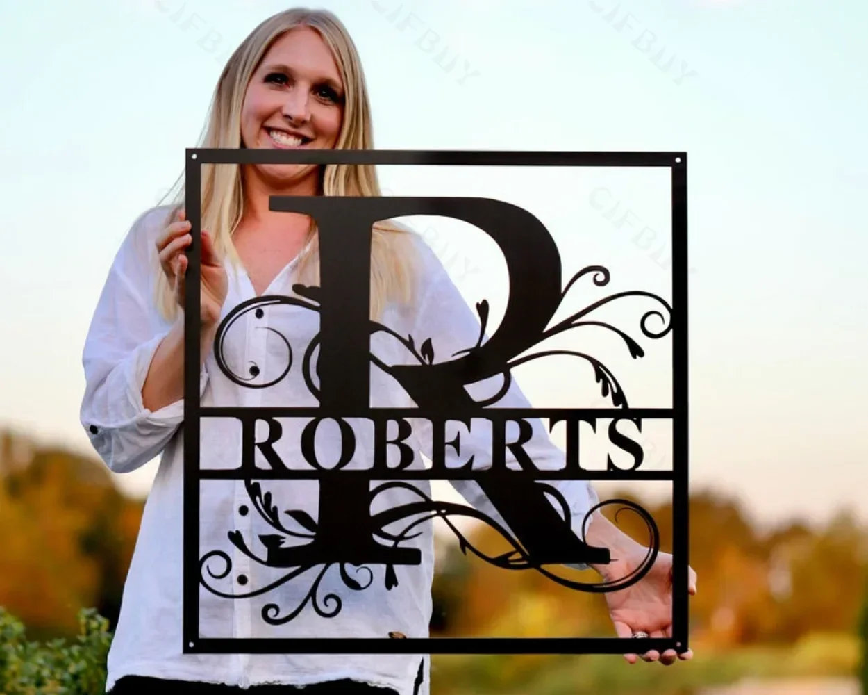 Customized Family Sign Metal Personalized Split Monogram Metal Sign for Outdoor puzzles for 1000 elements