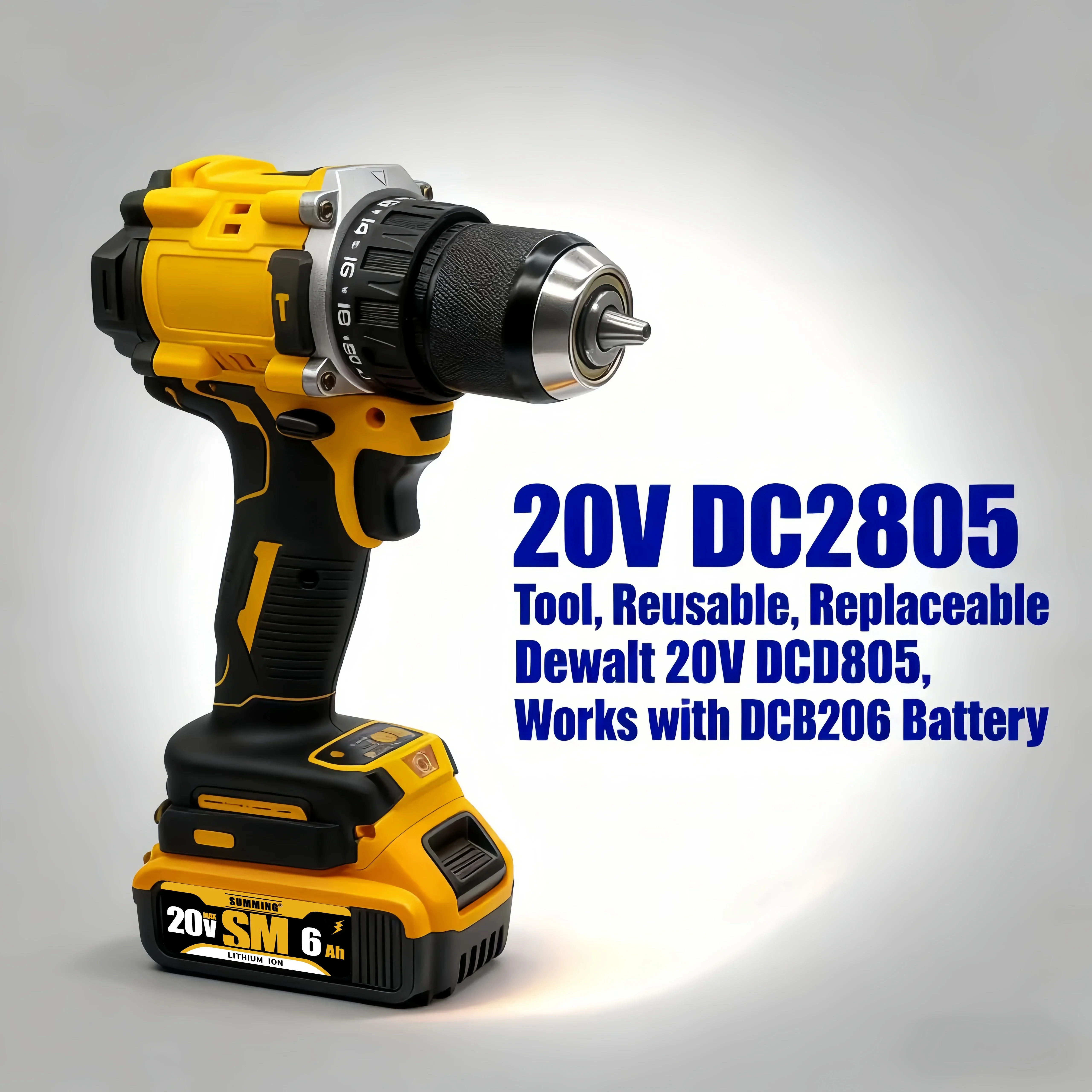 

SUMMING battery for Dewalt 20V power battery ✅for Dewalt XR DCB206 DCB205 with Charger suitable for Dewalt 20V power tools✅