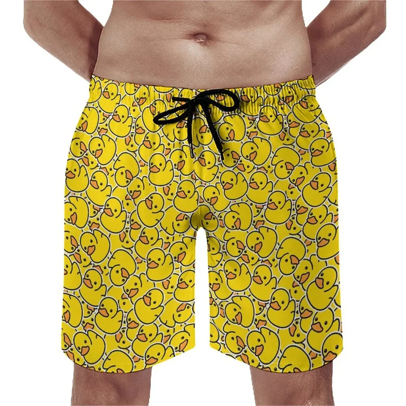 Summer New 3D Cute Animal Yellow Duck Printed Beach Shorts For Men Kid Funny Streetwear Swimming Trunks Fashion Cool Short Pants