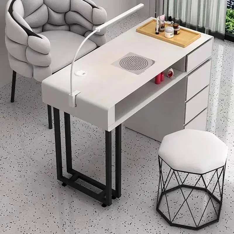 

Professional Manicure Table Cleaner Aesthetic Women Beauty Nail Tech Table Prosthetic Pedicure Mesa Nail Bar Furniture LJ50MT