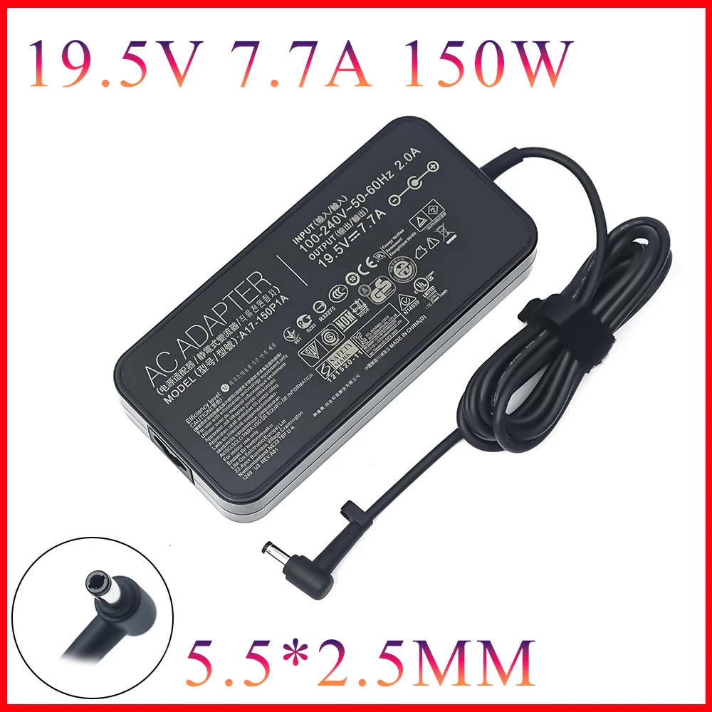 19.5V 7.7A A17-150P1A 5.5x2.5mm AC Adapter Laptop Charger For ASUS TUF Gaming FX504 ROG G73GX GL503G G72GX G53J G75VX G75VW