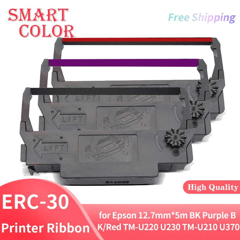 

10/20Pieces Compatible Ink Print Ribbon for Epson ERC30 ERC34 ERC38 12.7mm*5m Black Purple Black/Red TM-U220 U230 TM-U210 U370