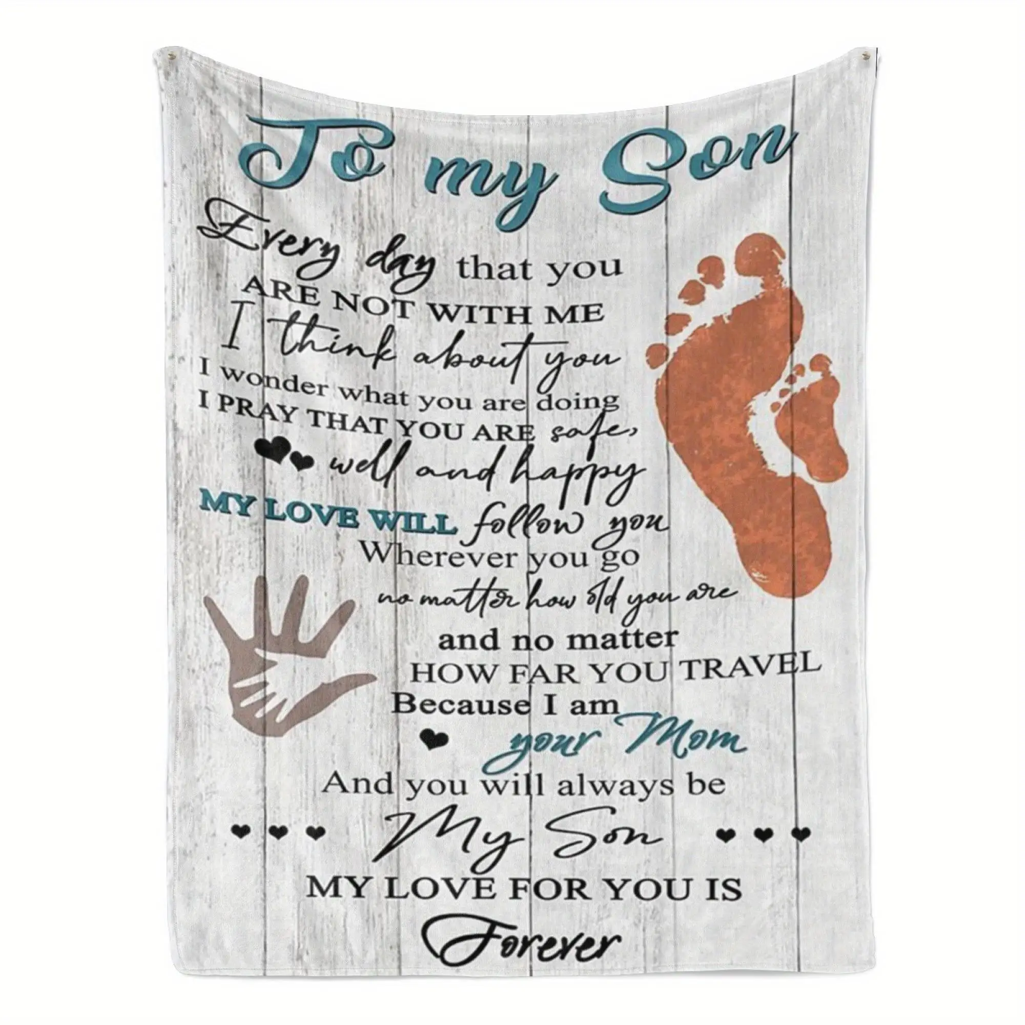 Lightweight Throw Blanket Text Printed Blanket Suitable for Sofa Bed Travel Camping Living Rooms Offices Son Blanket From Mom