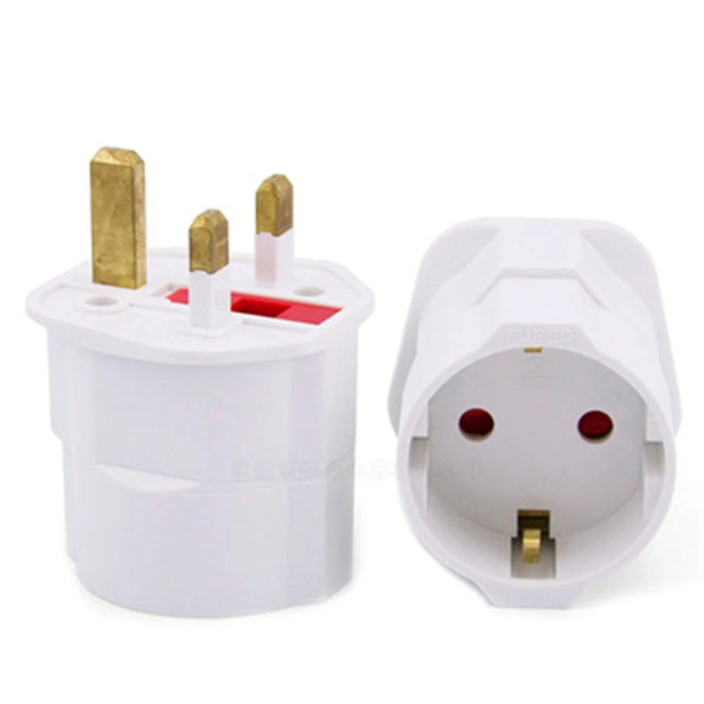 

EU Euro 2 Pins To UK 3 Pin Plug AC Universal Adapters Travel Converter European Electrical Socket And Accessories