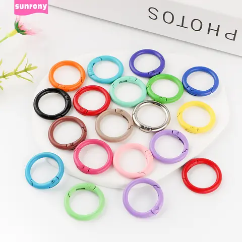 5 개/몫 25mm 금속 O 링 스프링 걸쇠 개방형 라운드 Carabiner 키 체인 클립 후크 개 체인 DIY 쥬얼리 버클 액세서리