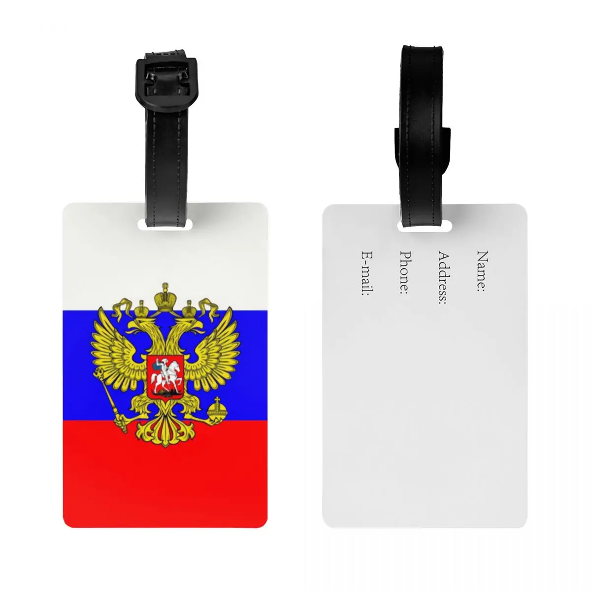 Custom Russian Flag Luggage Tag Privacy Protection Baggage Tags Travel Bag Labels Suitcase