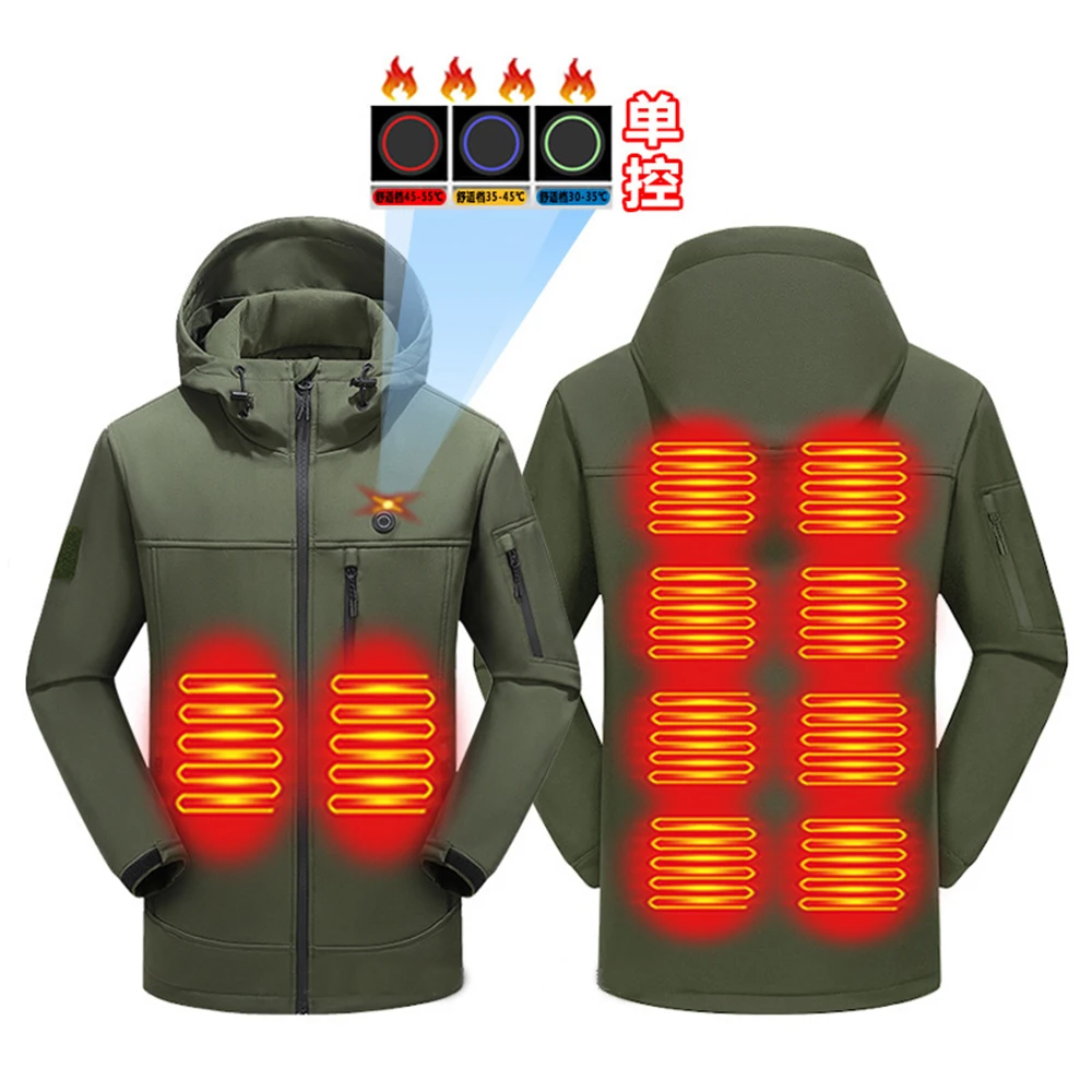 10 Areas Heated Jacket Men Women\'s Winter Self heating Jacket USB Electric Heating Jacket Heated Vest Thermal Coat Clothing