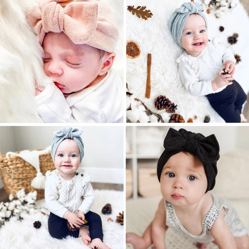 Baby Knotted Indian Hat Bandana Turban Headband Soft Cotton Beanie Headwrap Headdress Hair Accessories for Newborn Infant