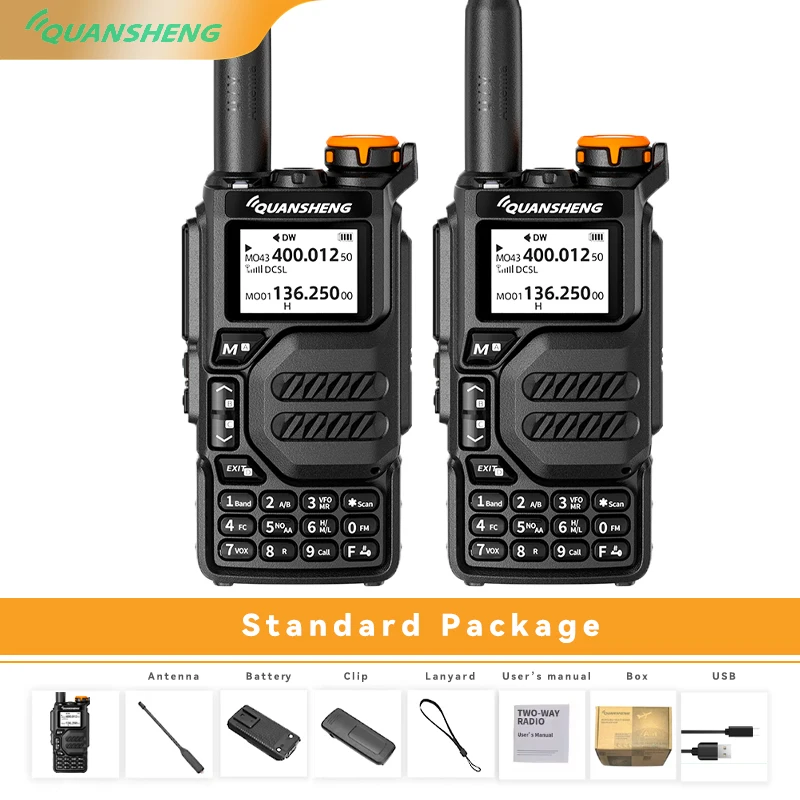 

Quansheng Walkie Talkie UV-K5 2PC Long Range Air Dual-Band 2-Way Radio 5W High Power Portable 200 Channel FM Ham Two Way Radio