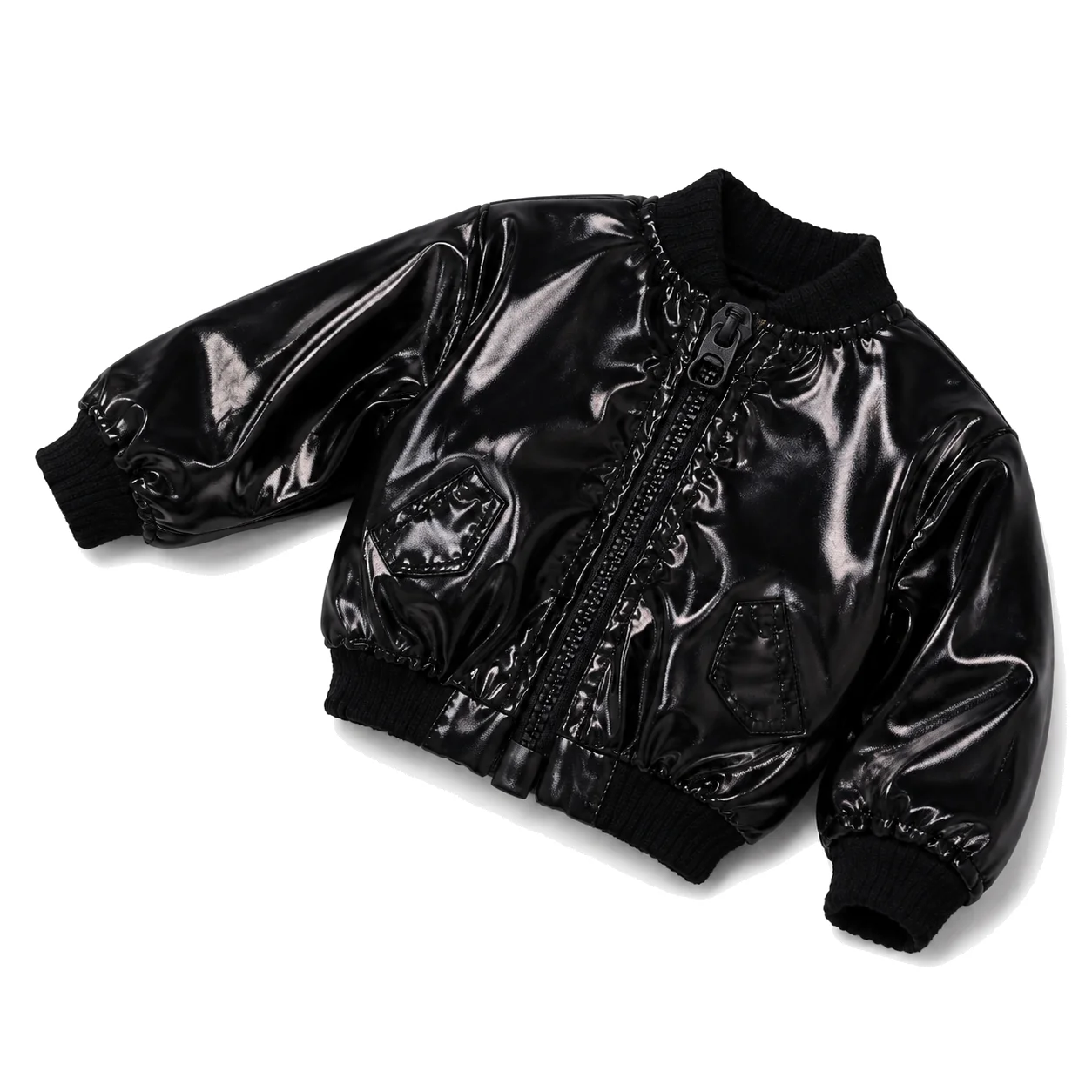 1/12 Scale Action Figure Clothes Cool Laser Holographic Biker Jacket for OB11 Mecha Girl Megami Device Zipper Bomber Coat