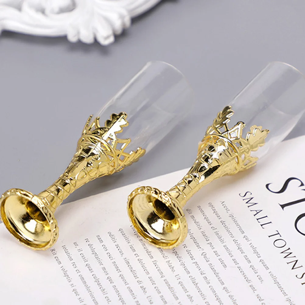 

24pcs Mini Glass Candy Containers Goblet Shaped Plastic Boxes Clear Storage Cases for Party Festival Chocolate Packaging