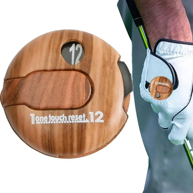 Mini Golf Score StrokeCounter Scorekeeper Scoring Keeper Simple Attachment Golf StrokeCounter With Wood Grain Design