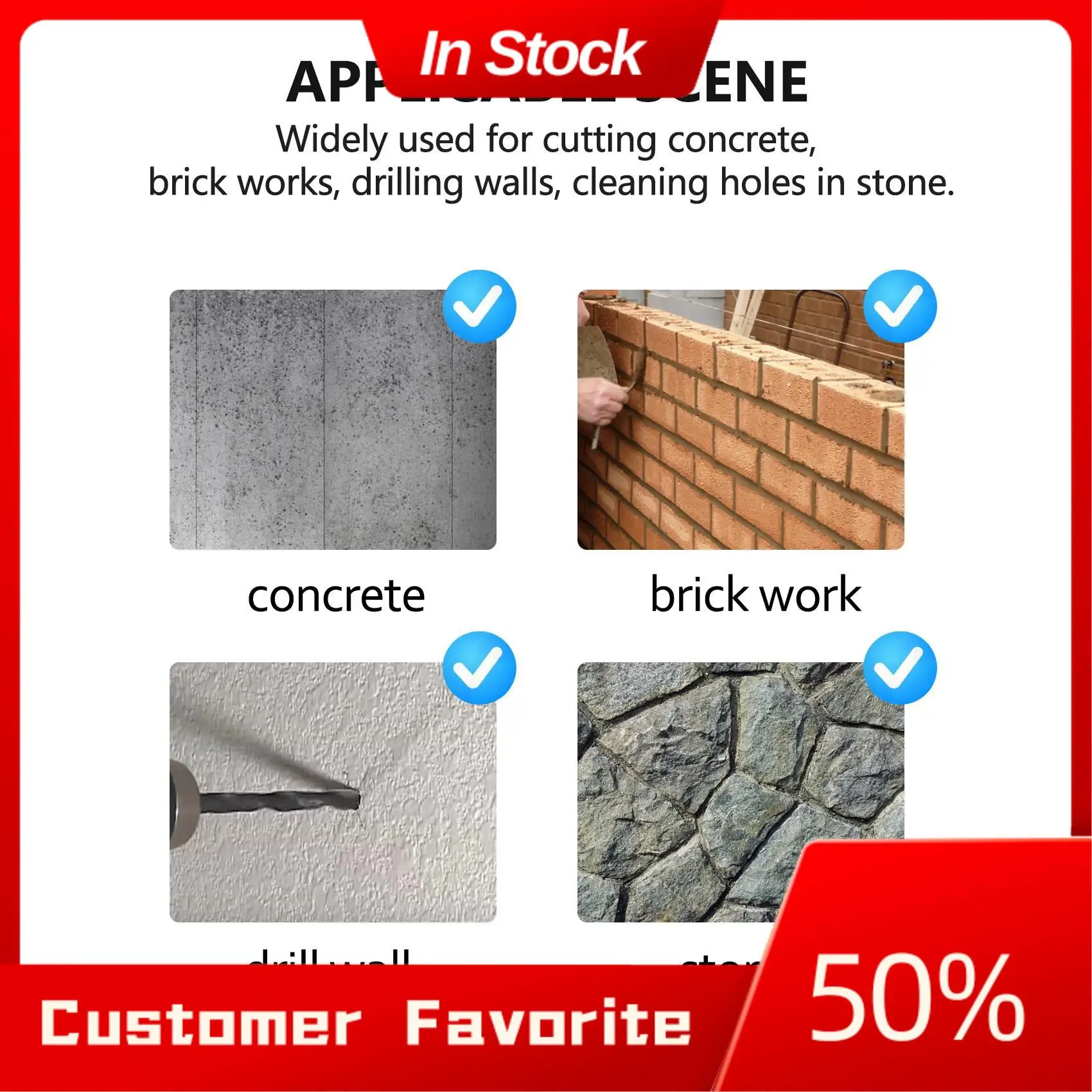 AT03 Top Concrete Hole Saw Kits SDS Plus Shank Wall Hole Cutter Cement Drill Bit Sets(30, 40, 60Mm), With 220Mm Connecting Rod