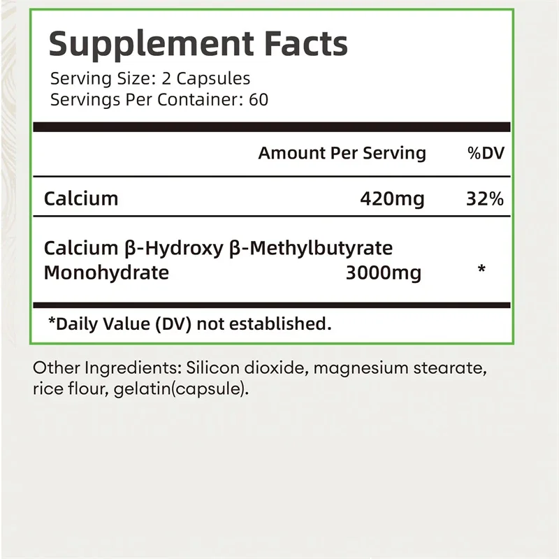 HMB Supplementation - Improves Exercise Intensity and Endurance, Promotes Blood Circulation, Muscle Growth and Reduces Injuries