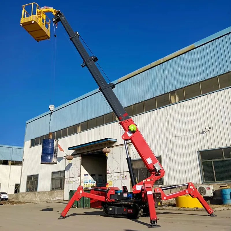 Hydraulic Mini Spider Crane Compact Crawler Lifting Machine Electric Remote Control Heavy Duty Equipment